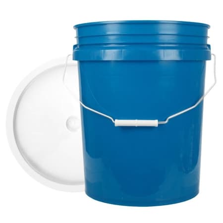 World Enterprises Bucket, 12 in H, Chevron and White 5CHBLU,345WHT